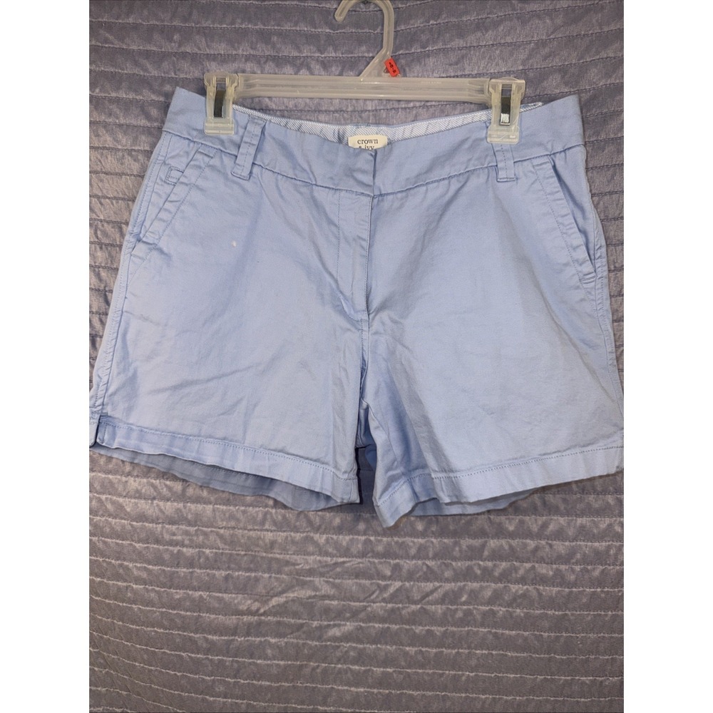 Crown & Ivy Caroline Boyfriend Shorts Women's Size 6 Blue Casual Chino